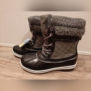 DREAM PAIRS Women's Mid Calf WaterProof Winter Snow Boots size 6 gray